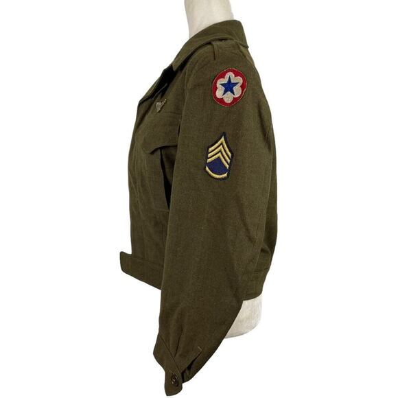 VTG Kravitz Clothing U.S. Army Infantry 100% Wool OD Jacket Made 1948 Size 34R - Picture 5 of 16